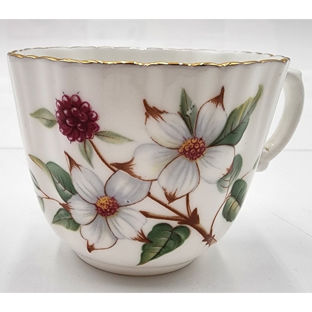 Vintage Hammersley & Co Dogwood Teacup Saucer Set Provincial Flowers White EXC - Picture 15 of 16